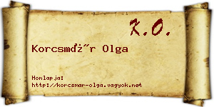 Korcsmár Olga névjegykártya